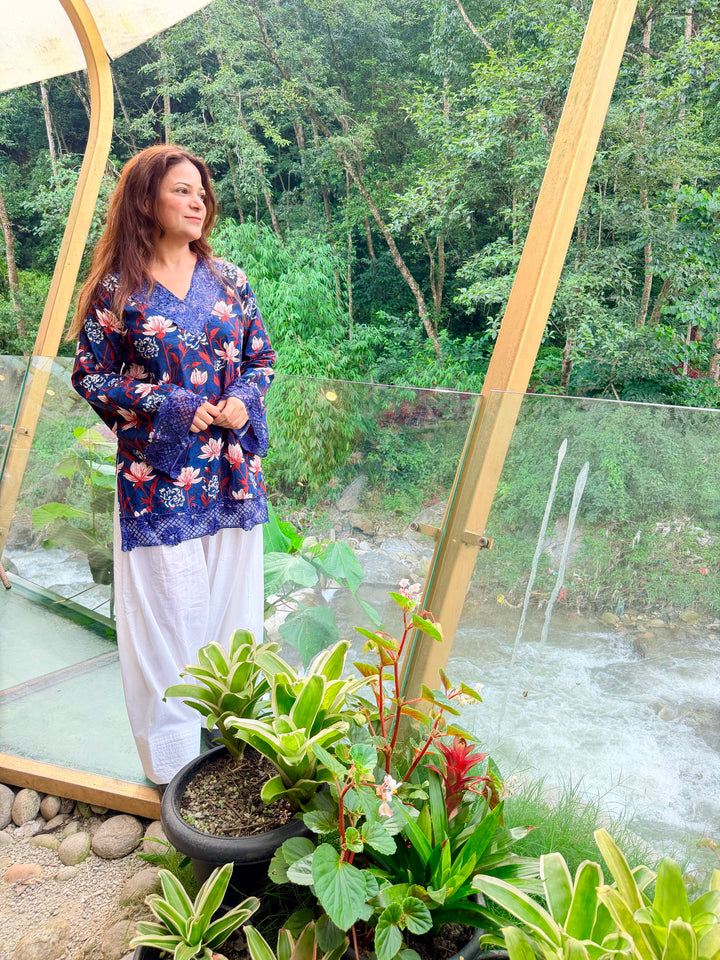 Blue Sikkim Farshi Set