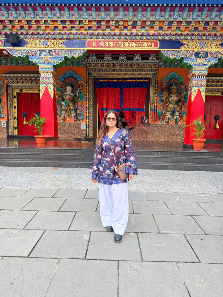 Blue Sikkim Farshi Set