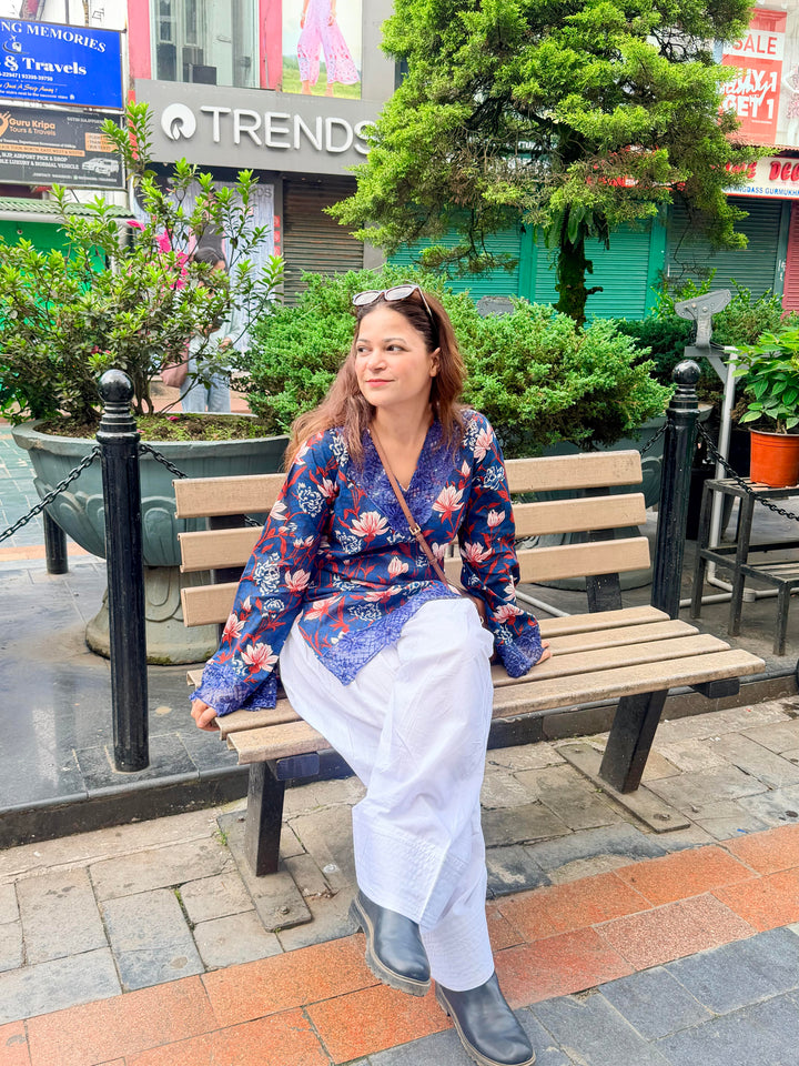 Blue Sikkim Farshi Set