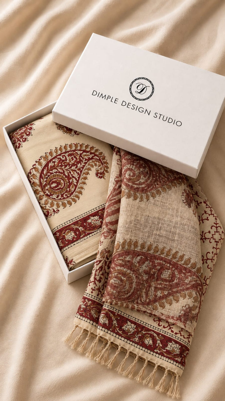 Unstitched - Chehak Beige Cotton Suit Set