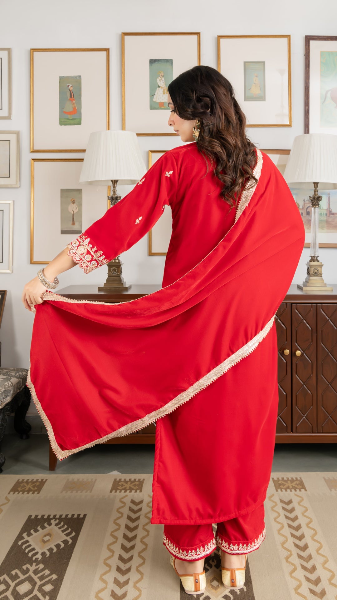 Deepika Velvet Gota Zardozi Suit Set