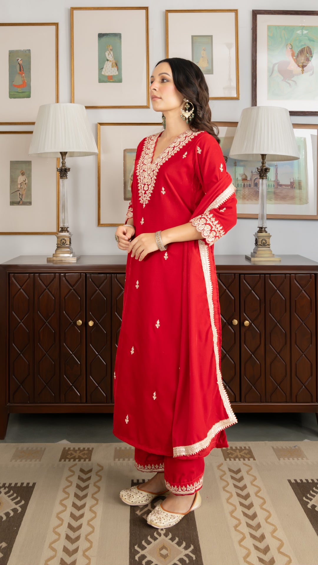Deepika Velvet Gota Zardozi Suit Set