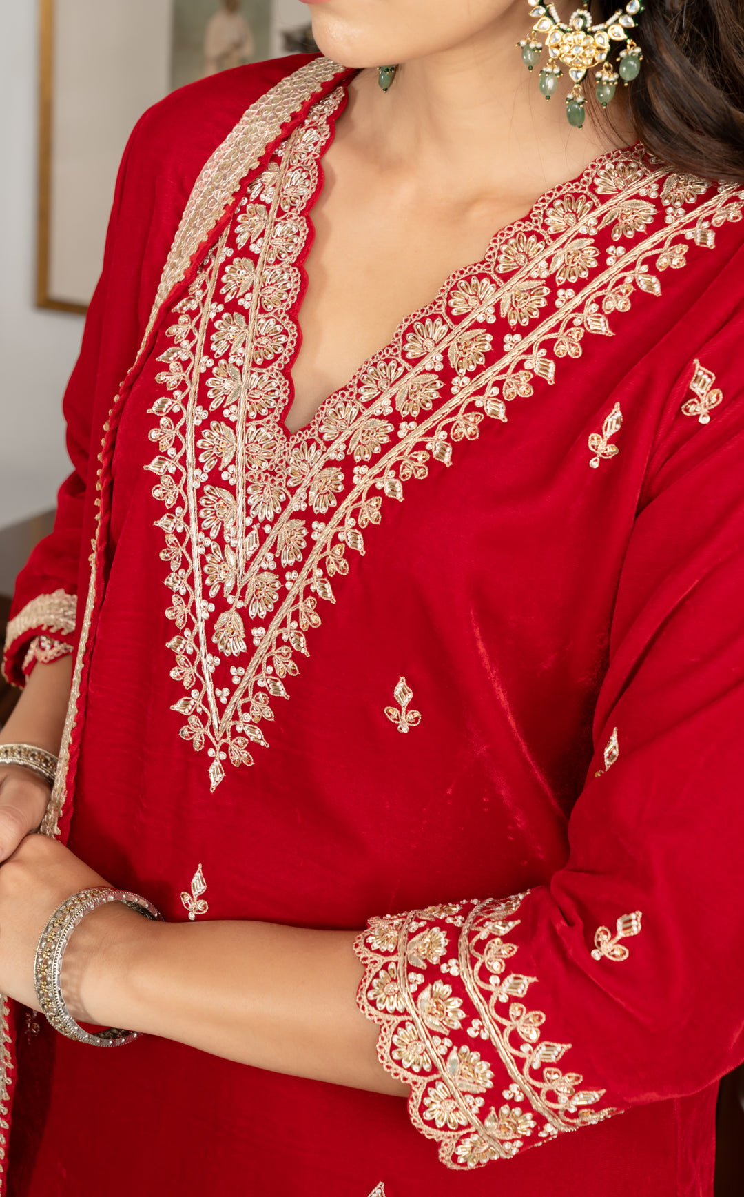 Deepika Velvet Gota Zardozi Suit Set