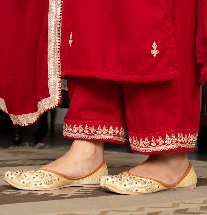 Deepika Velvet Gota Zardozi Suit Set