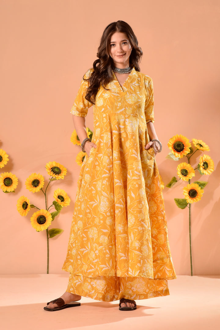 Butter Yellow Cotton Suit Set