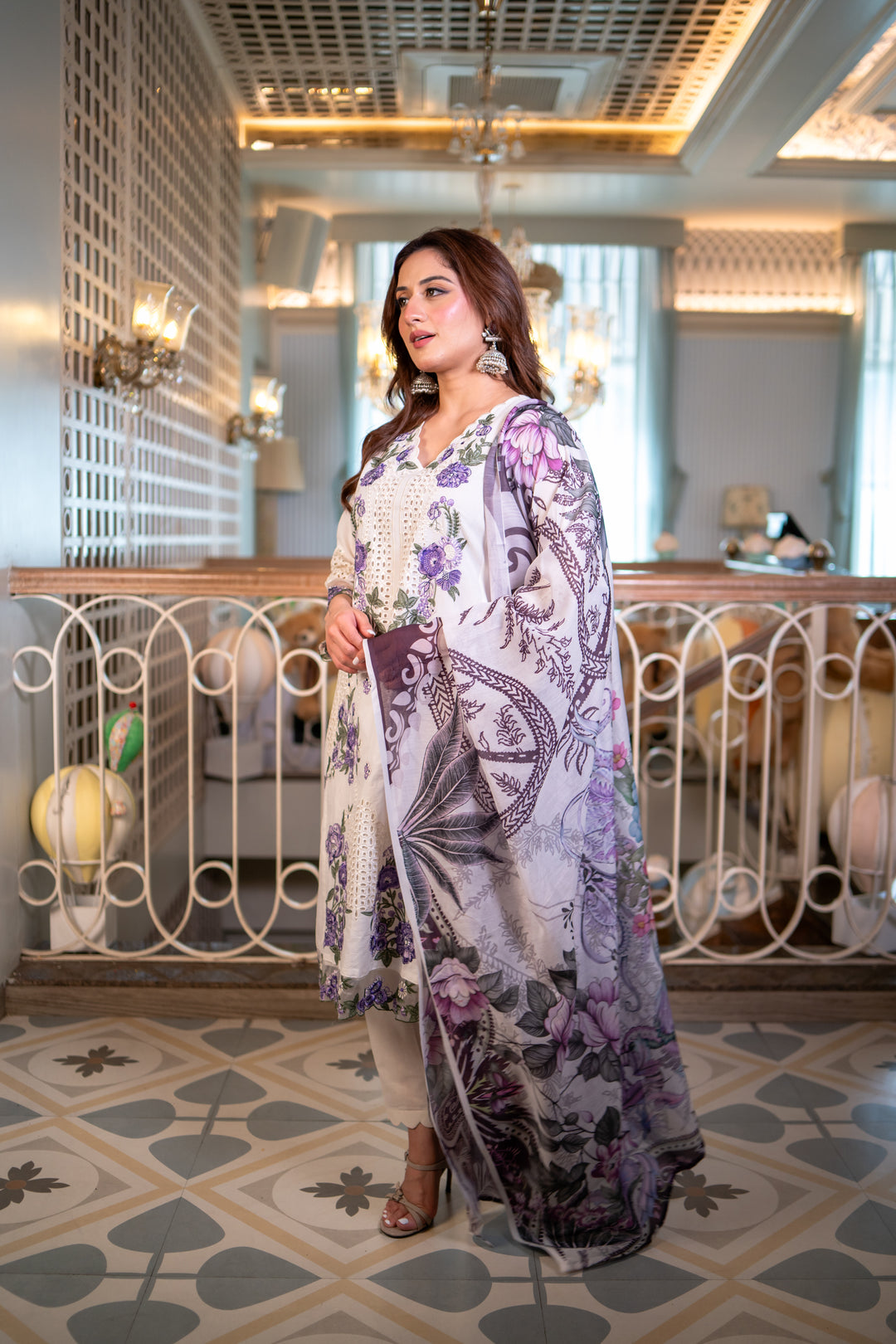 Arham White Cotton Lawn Suit