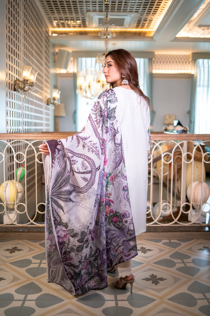 Arham White Cotton Lawn Suit