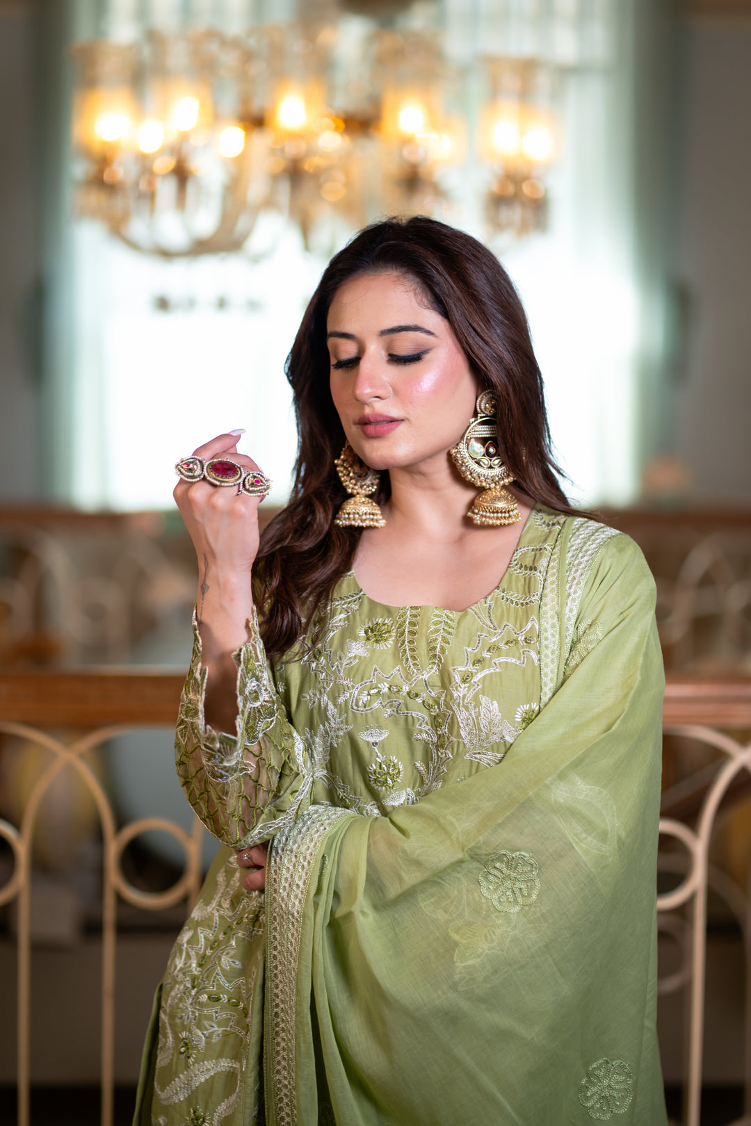Ruhansh Green Cotton Lawn Suit