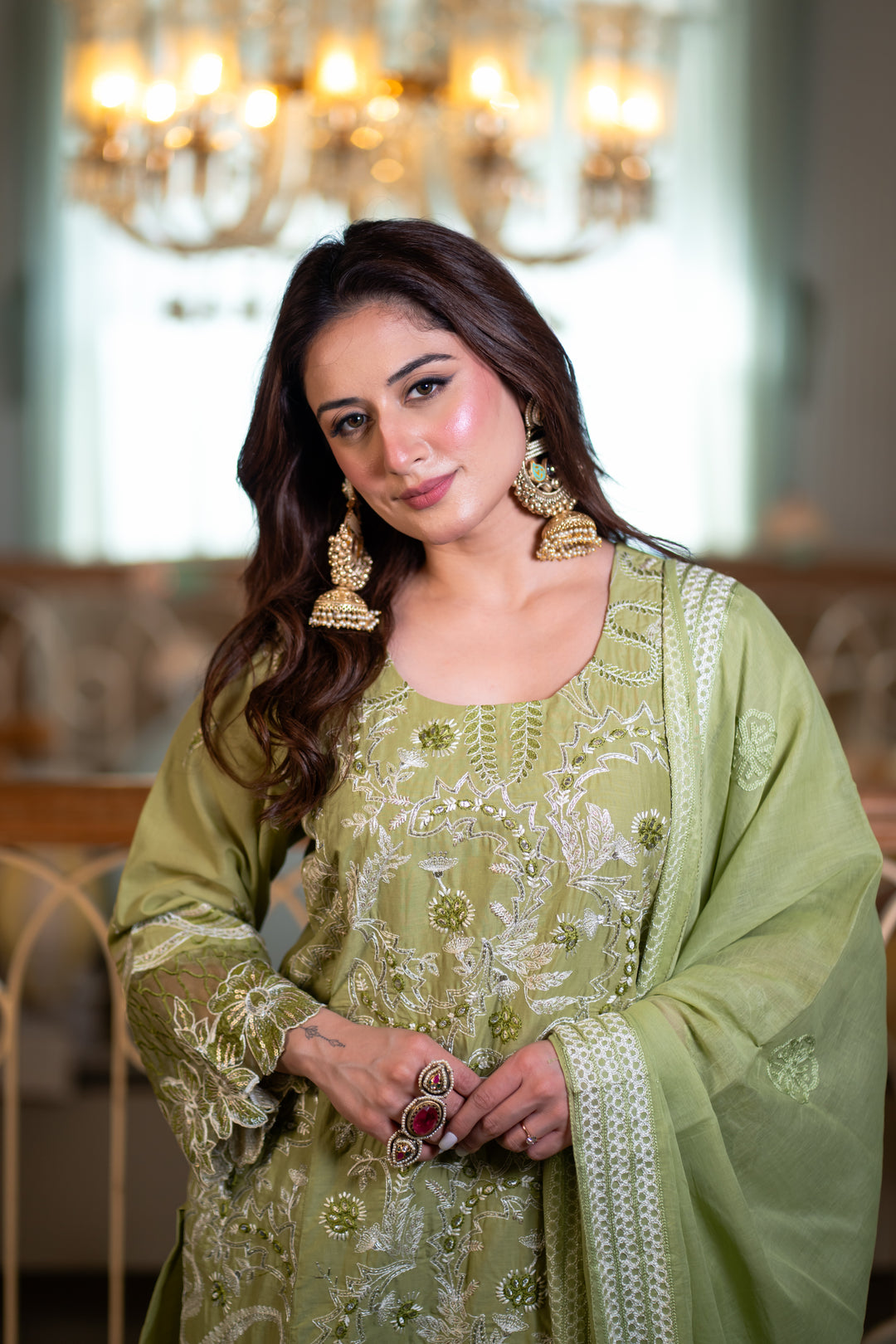 Ruhansh Green Cotton Lawn Suit