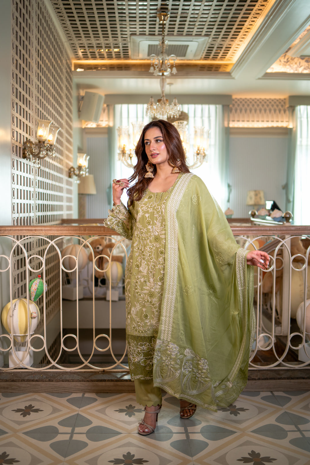 Ruhansh Green Cotton Lawn Suit