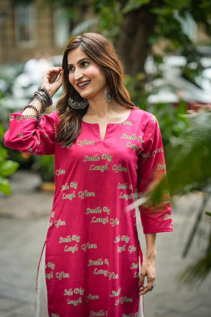 Kurta Rani "smile big laugh often"