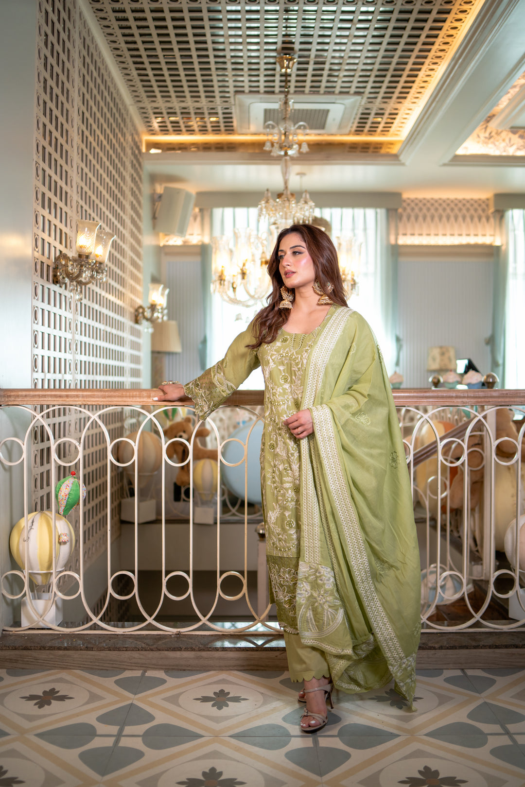 Ruhansh Green Cotton Lawn Suit