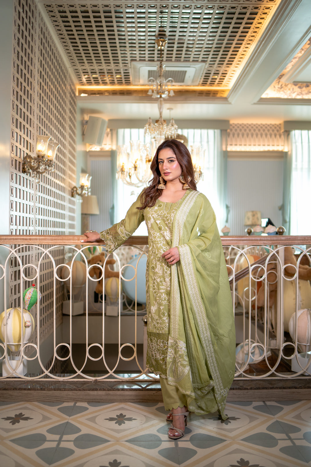 Ruhansh Green Cotton Lawn Suit