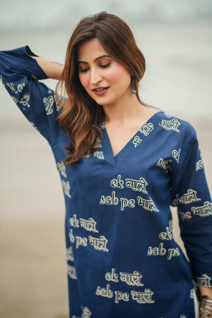Kurta Blue "ek naari sabpe bhaari"