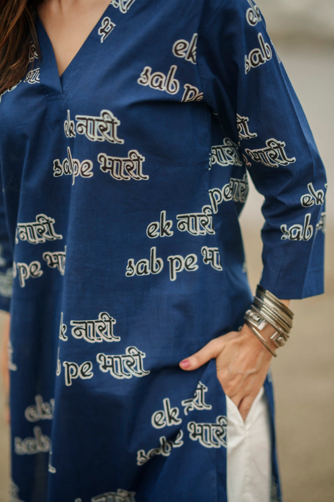 Kurta Blue "ek naari sabpe bhaari"