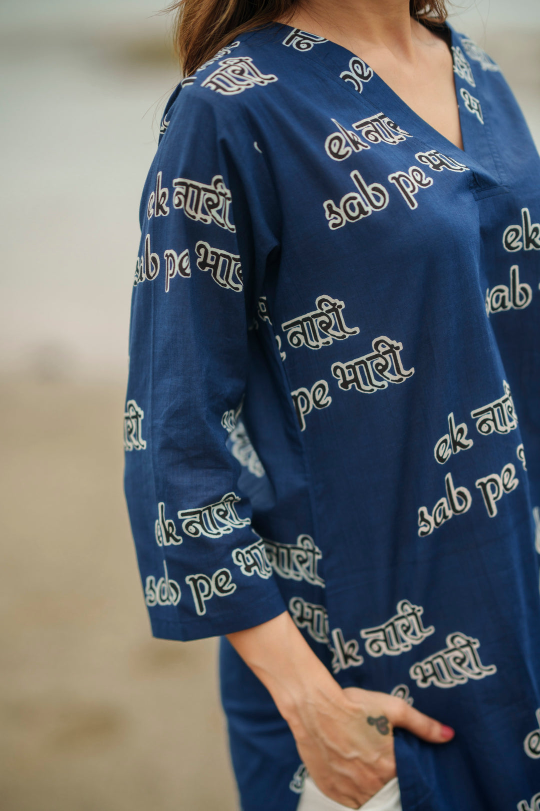 Kurta Blue "ek naari sabpe bhaari"