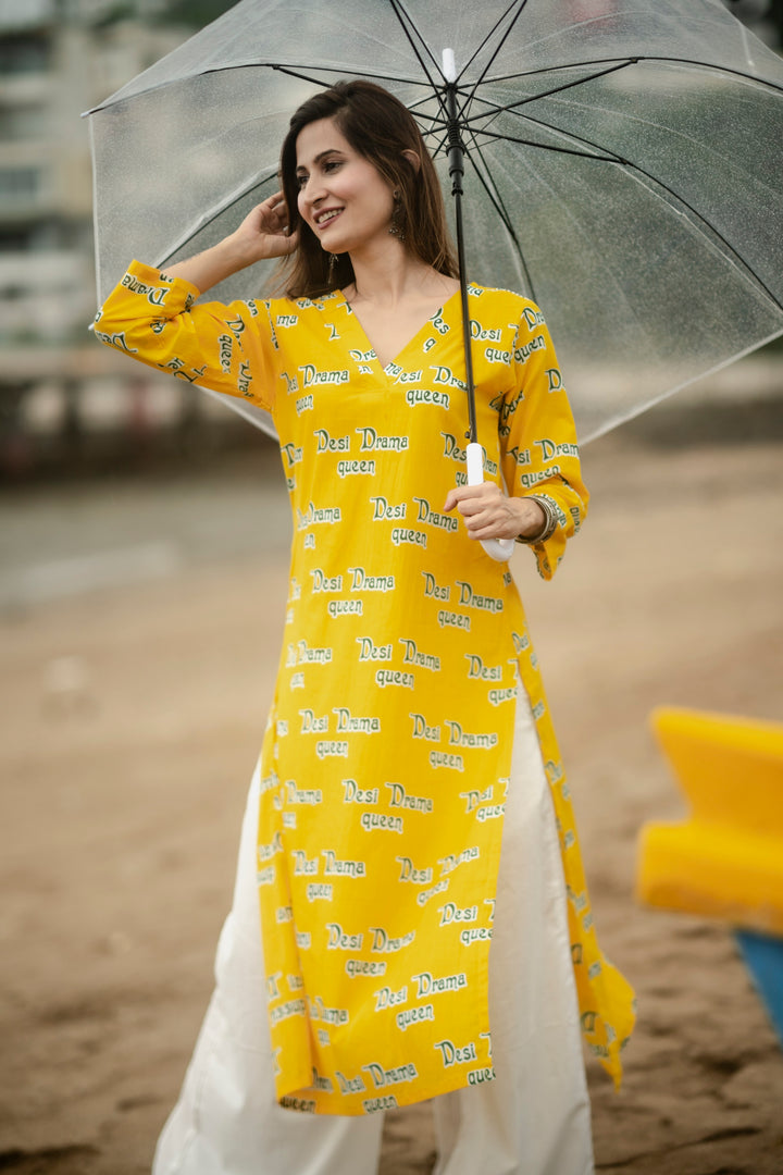 Kurta Yellow "desi drama queen"