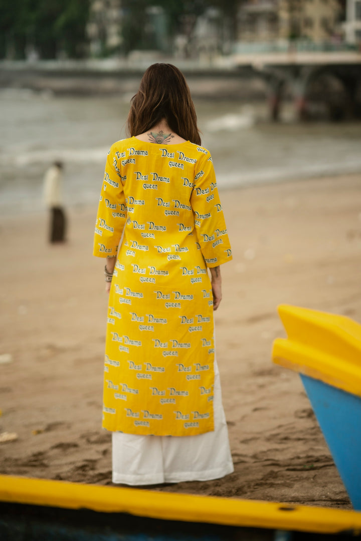 Kurta Yellow "desi drama queen"