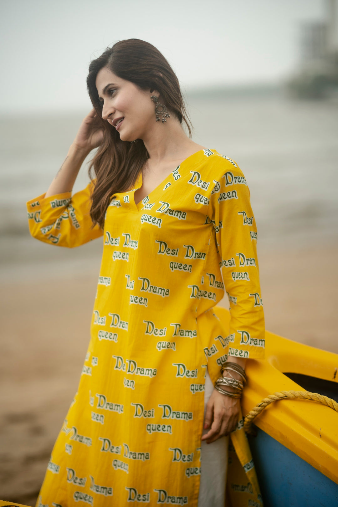 Kurta Yellow "desi drama queen"