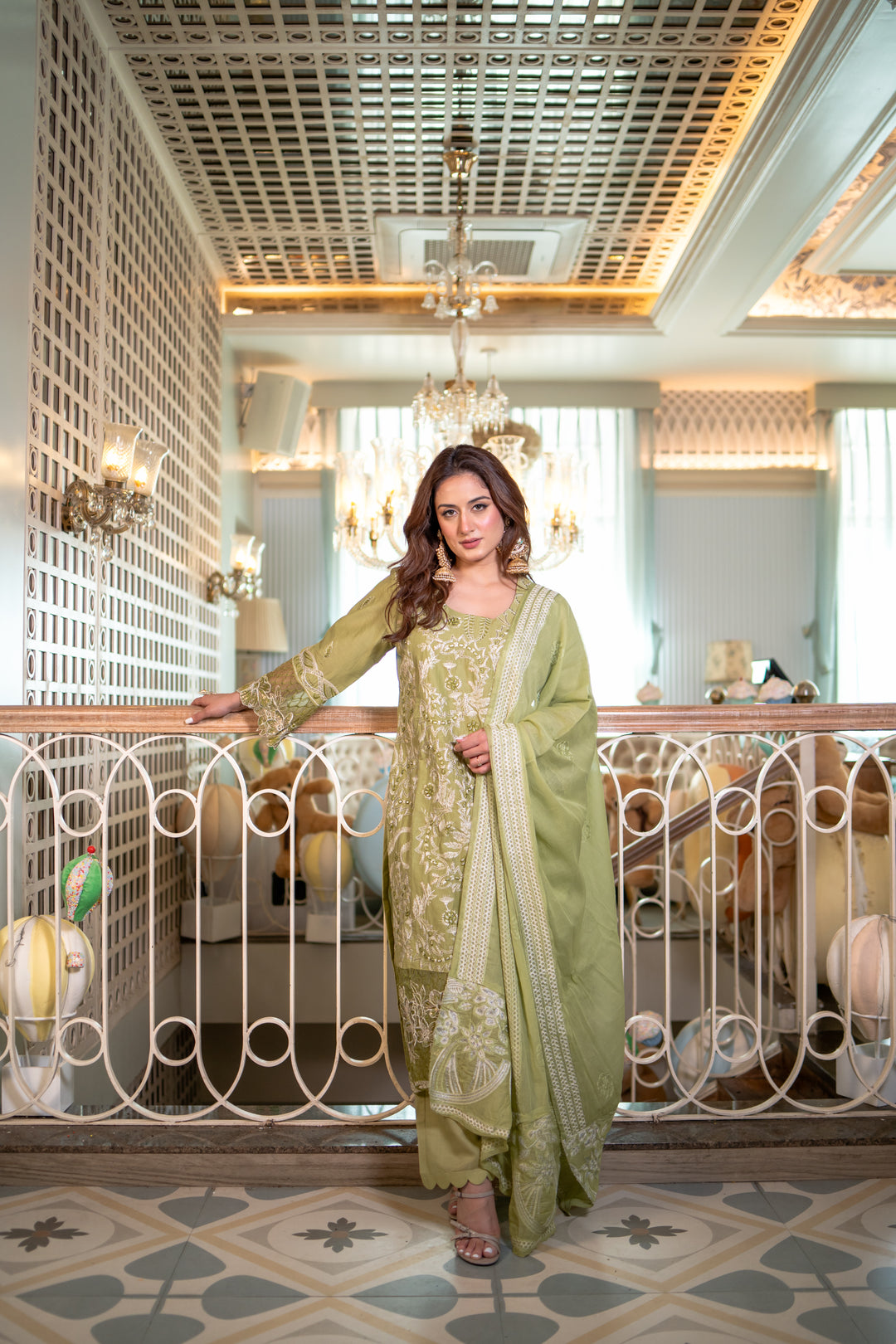 Ruhansh Green Cotton Lawn Suit