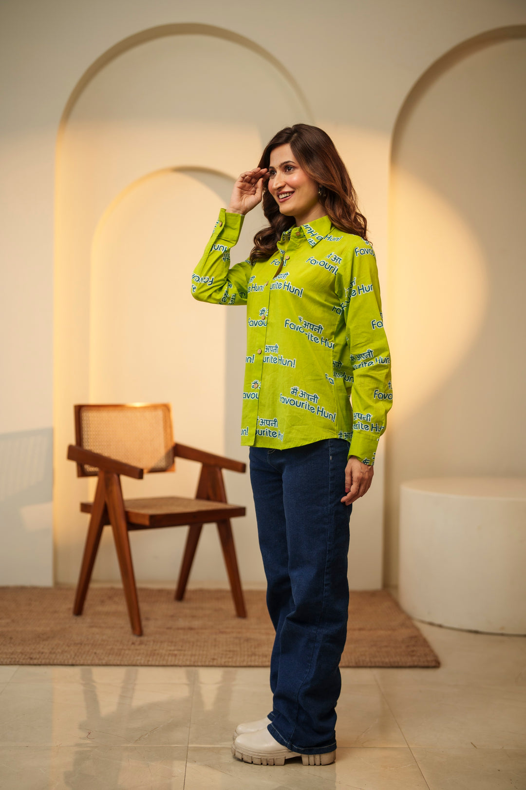 Lime "main apni favourite hoon" cotton shirt