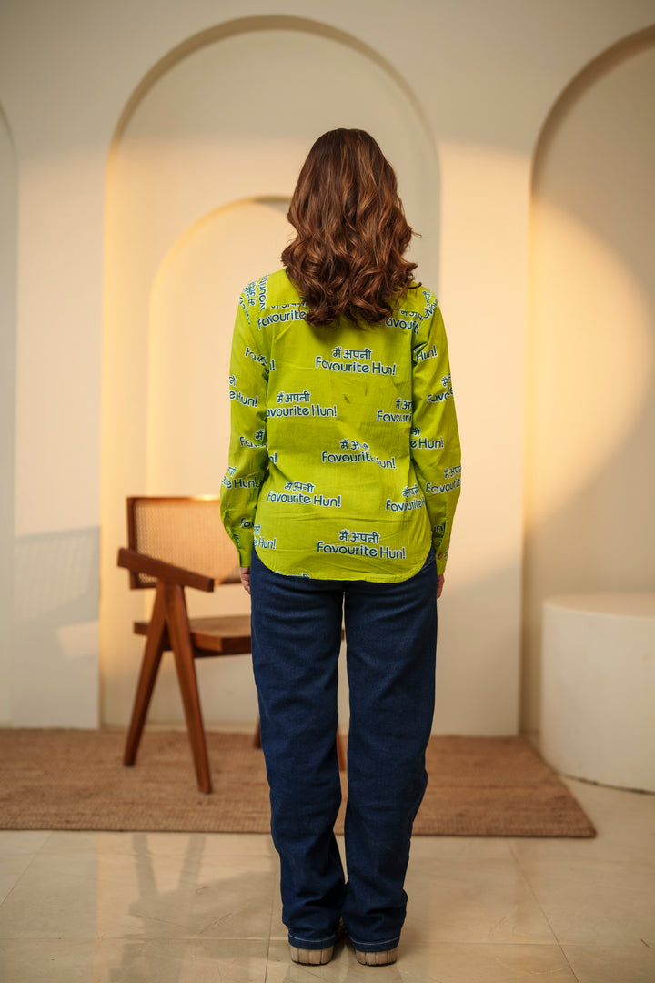 Lime "main apni favourite hoon" cotton shirt