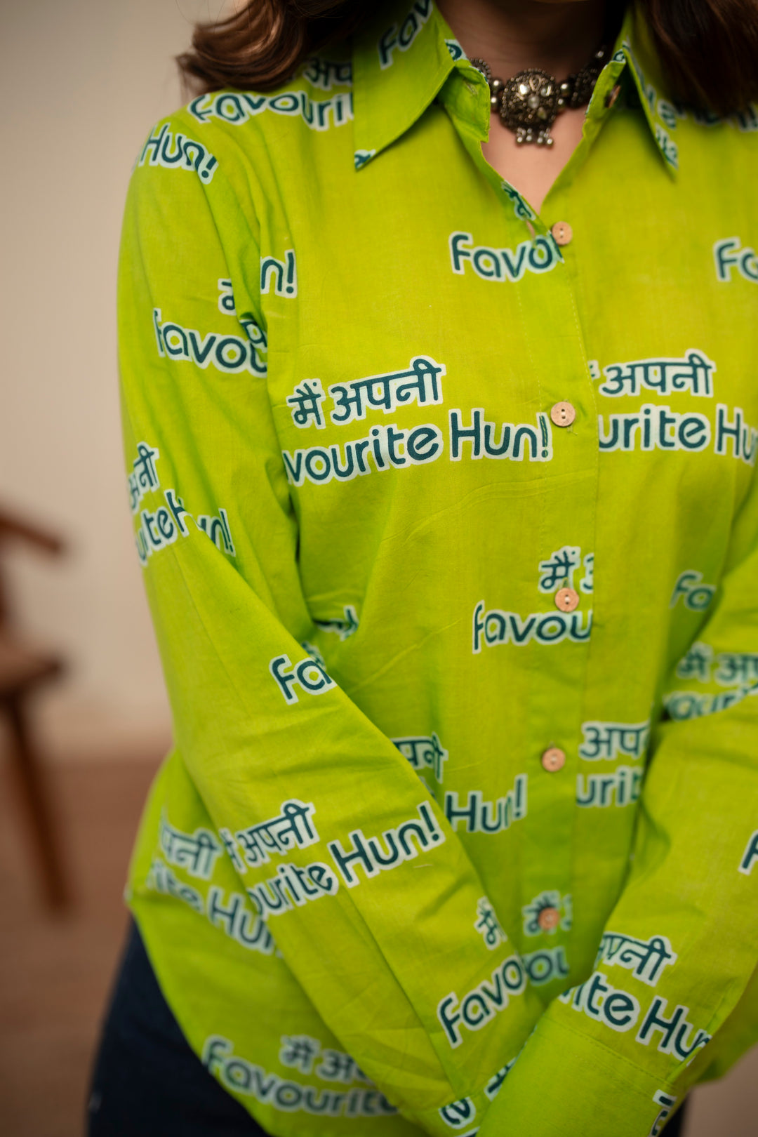 Lime "main apni favourite hoon" cotton shirt