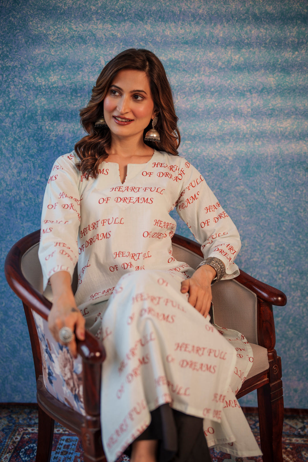 Kurta White "heart full of dreams"