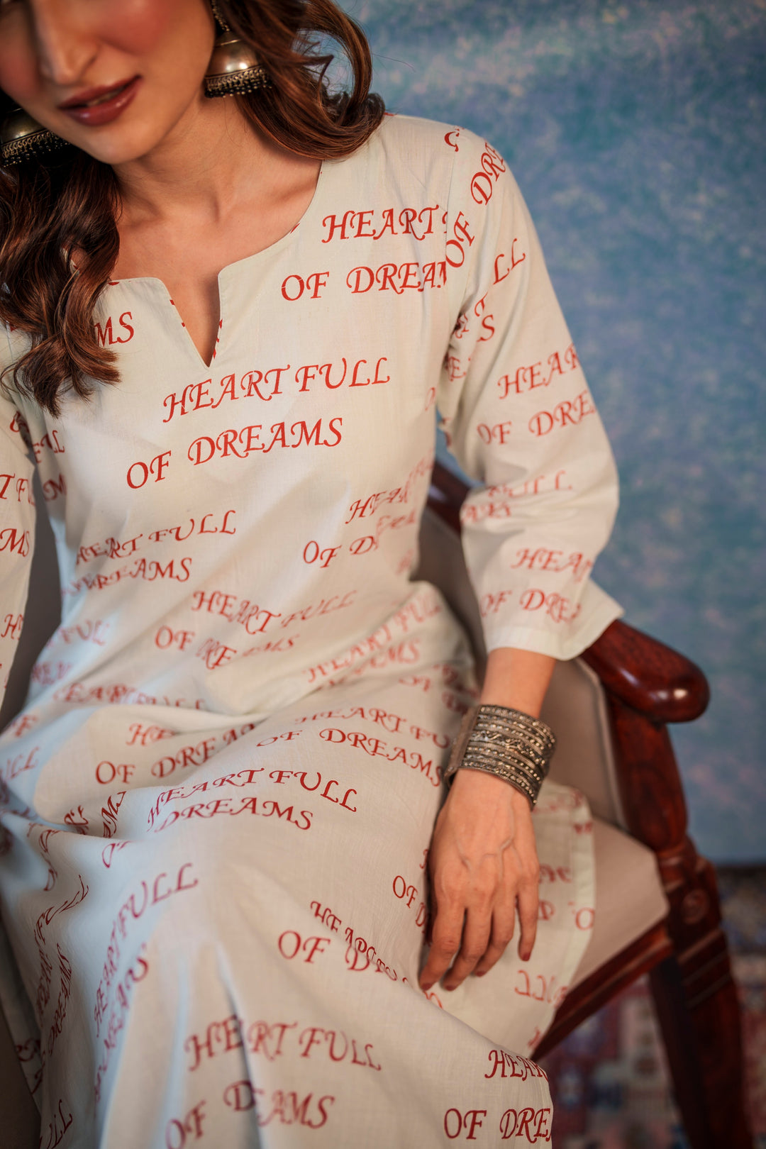 Kurta White "heart full of dreams"