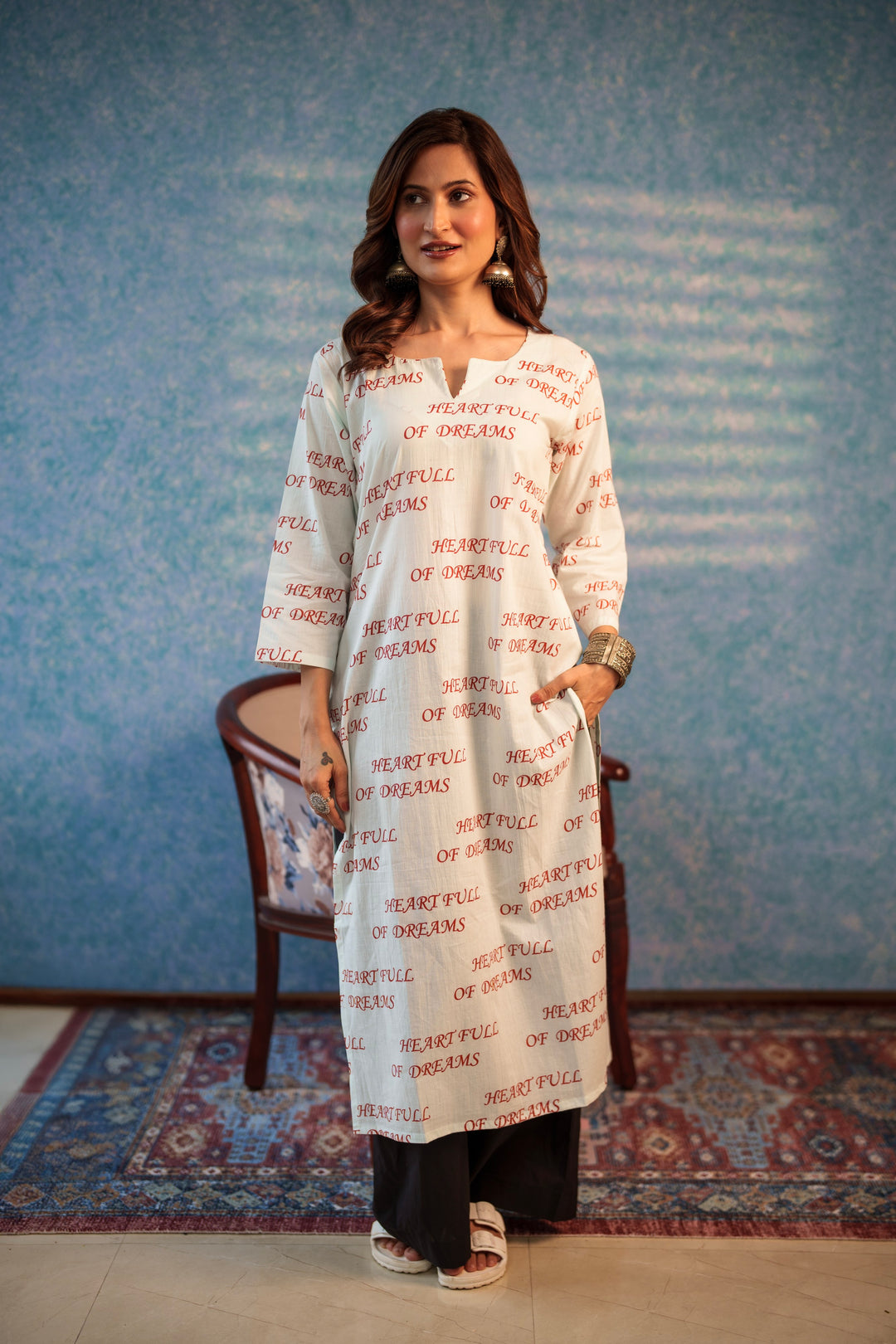 Kurta White "heart full of dreams"