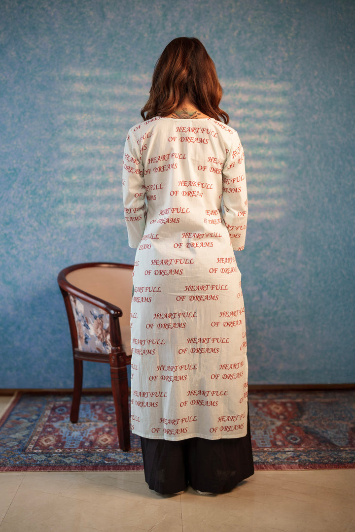 Kurta White "heart full of dreams"