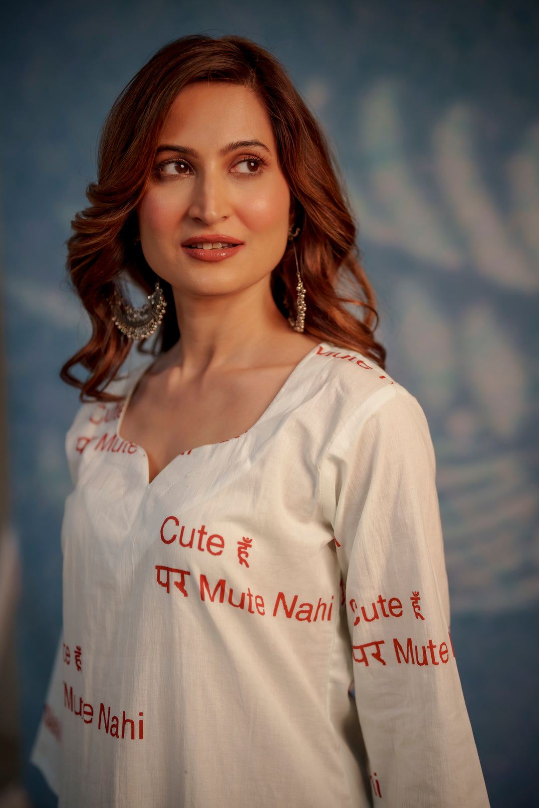 Kurta White "cute hu par mute nahi"