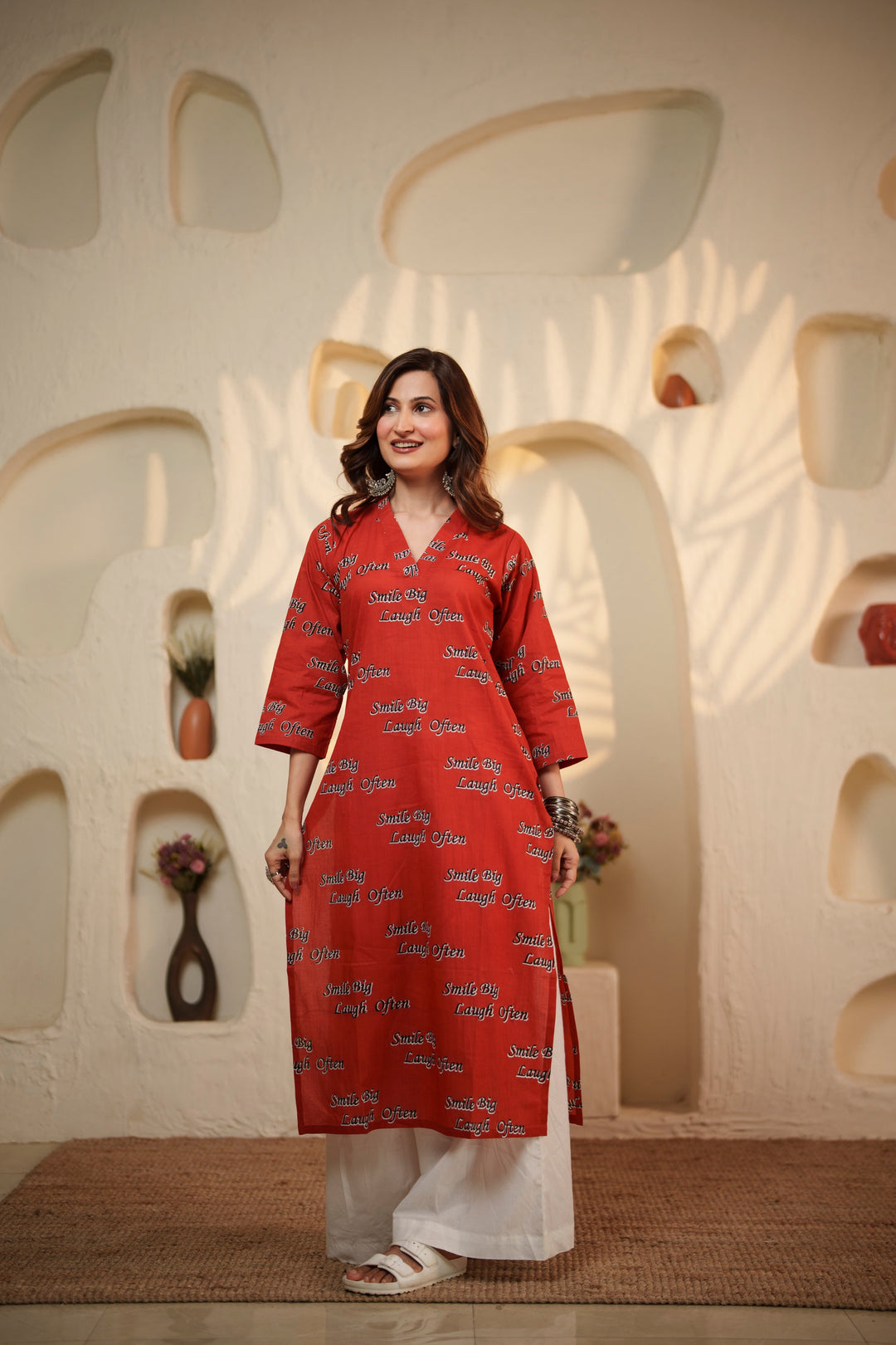 Kurta Red "smile big laugh often"
