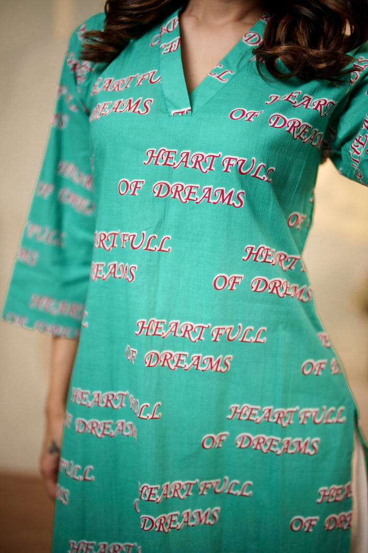 Kurta Mint "heart full of dreams "