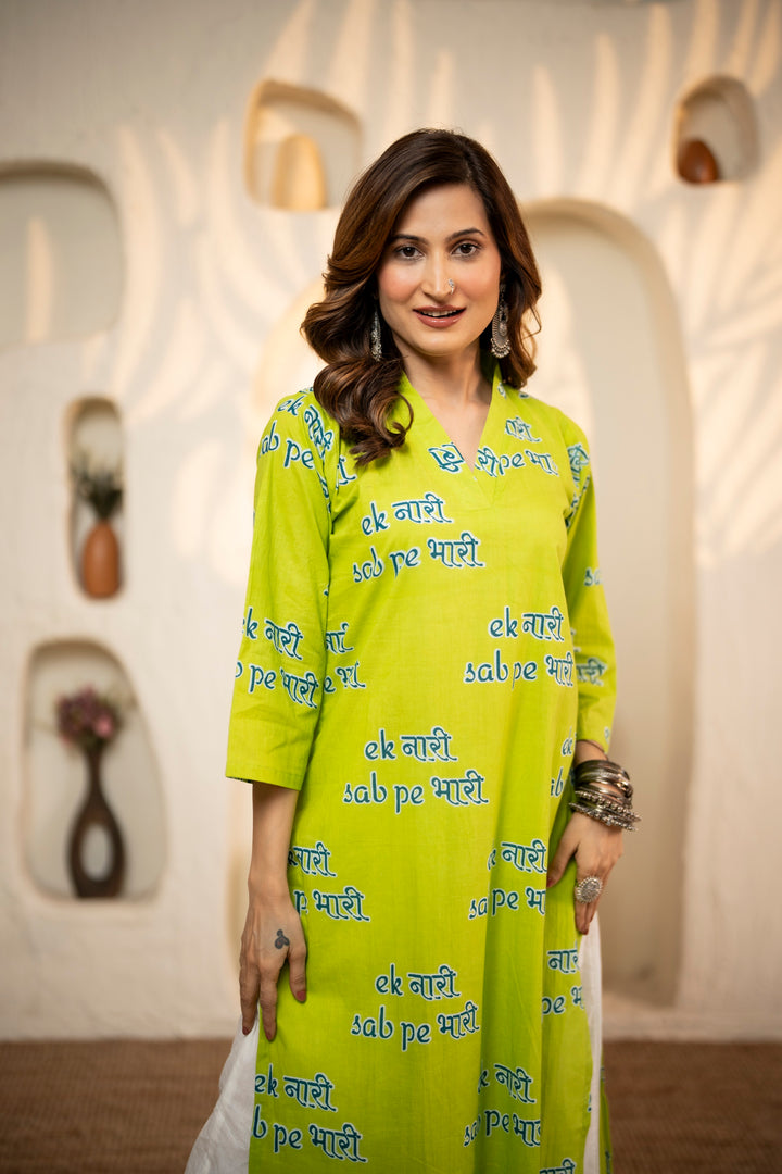 Kurta Lime "ek naari sabpe bhaari"