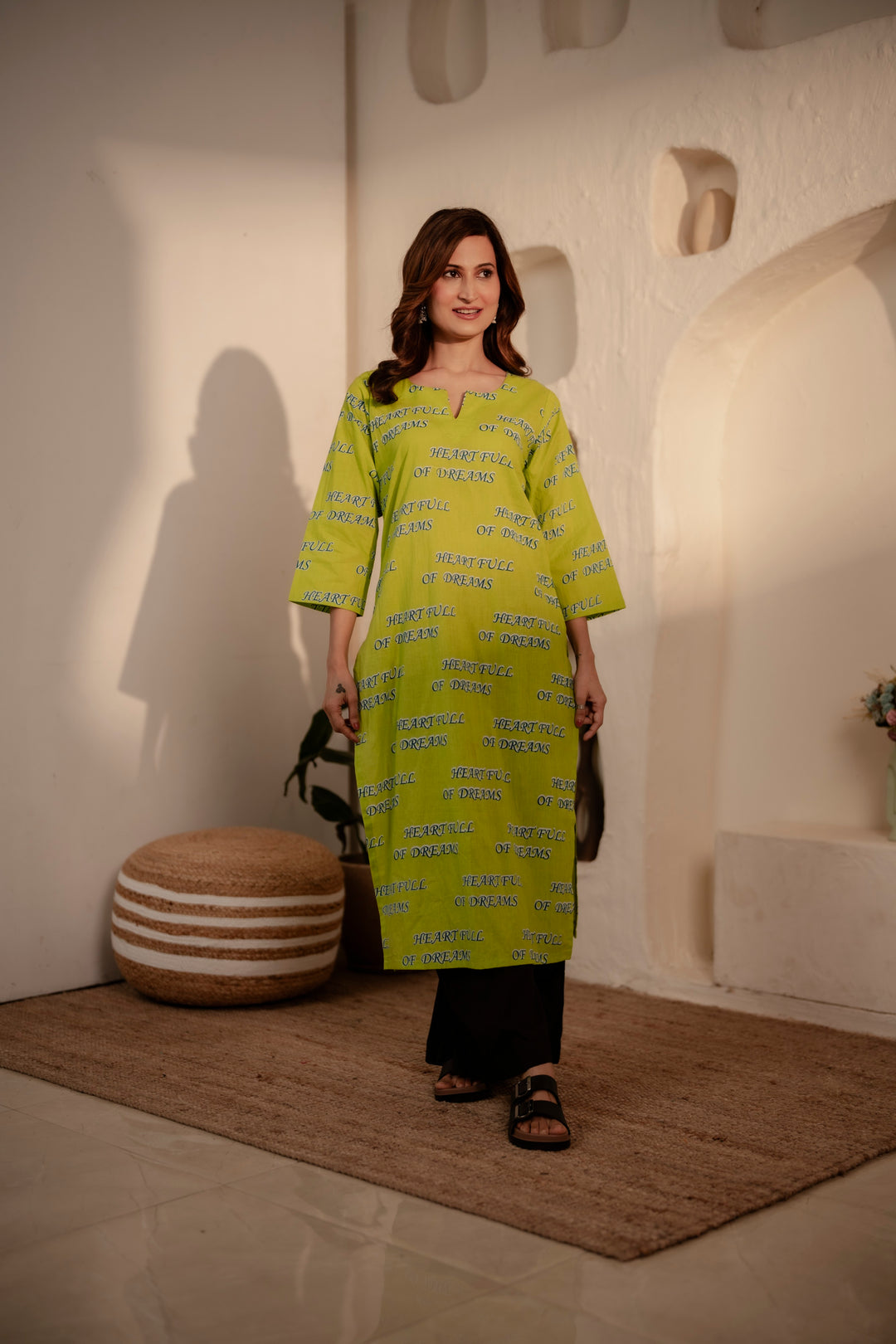 Kurta Lime "heart full of dreams"