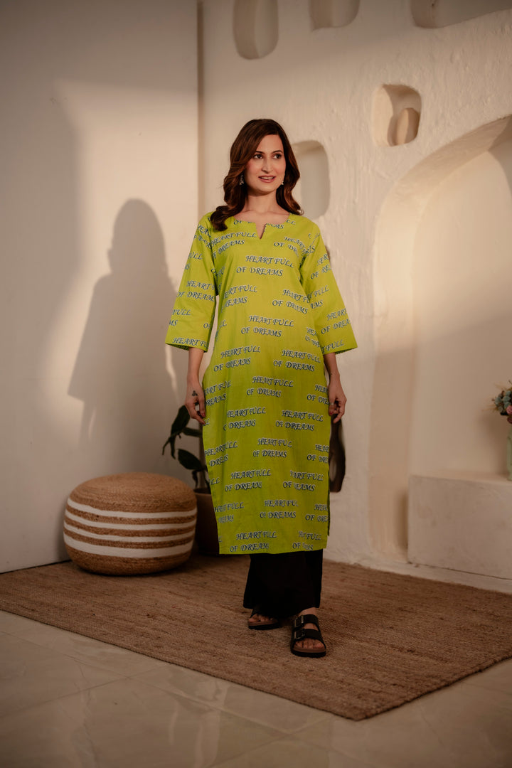 Kurta Lime "heart full of dreams"