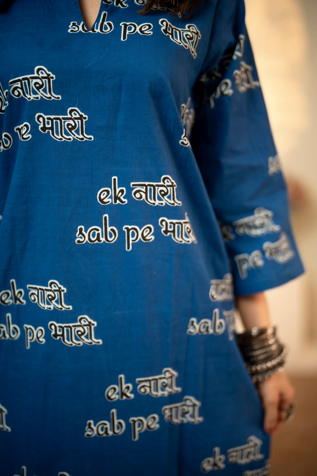 Kurta Blue "ek naari sabpe bhaari"