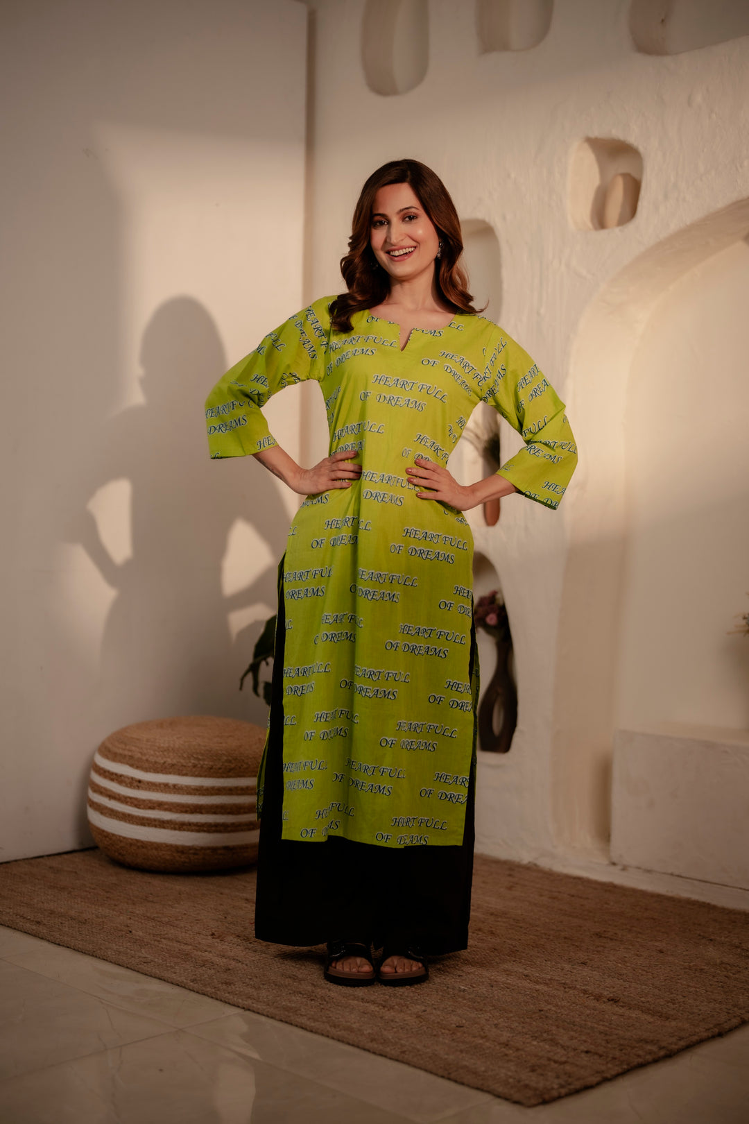 Kurta Lime "heart full of dreams"
