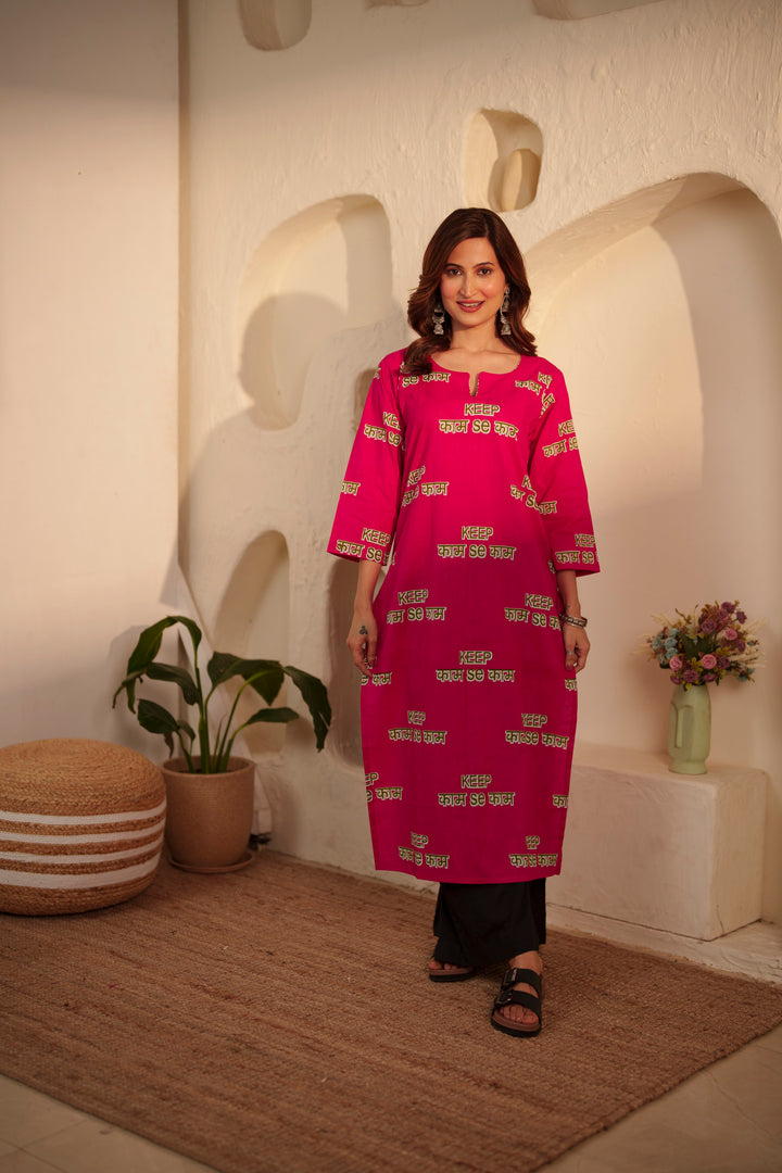 Kurta Magenta "keep kaam se kaam"