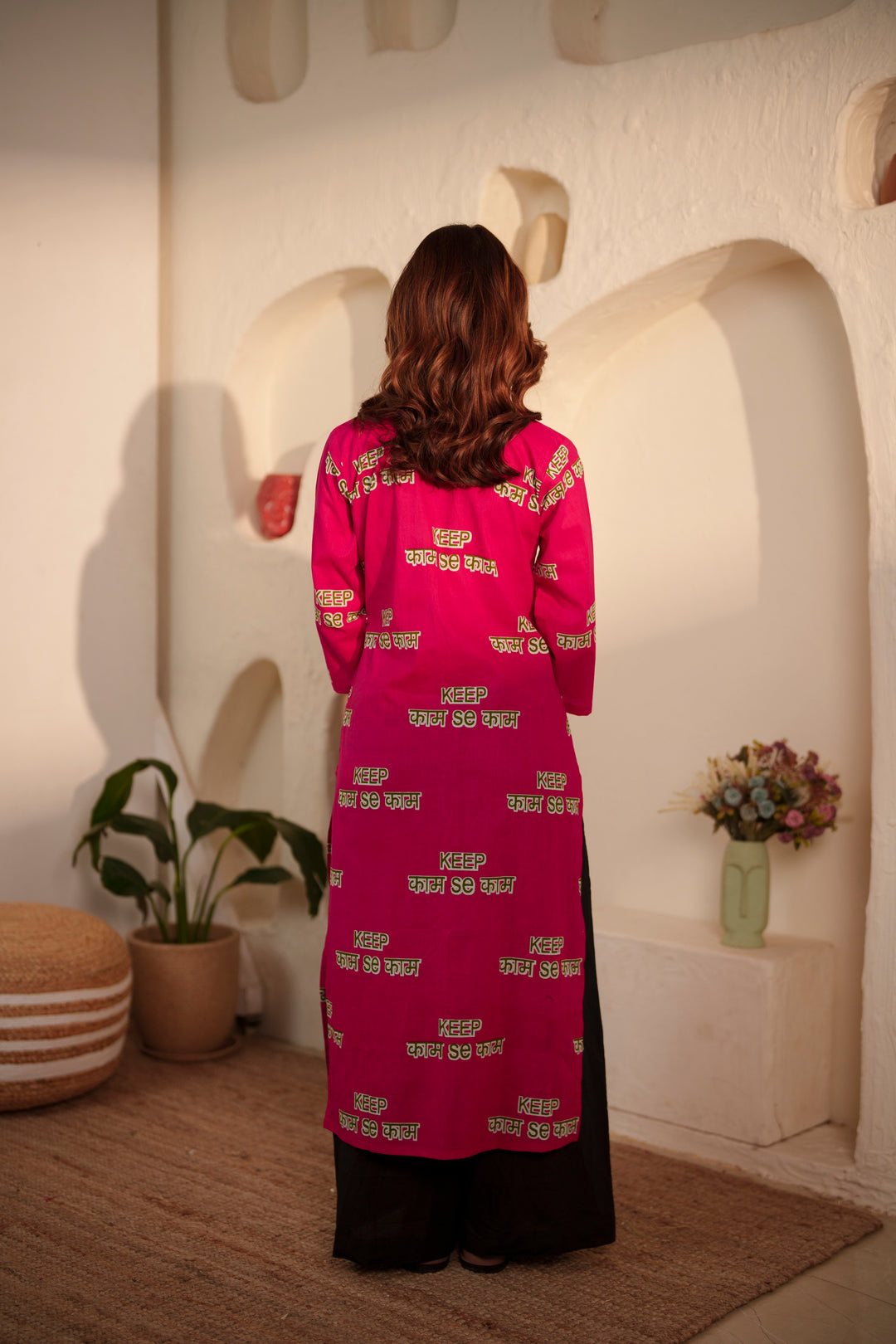 Kurta Magenta "keep kaam se kaam"