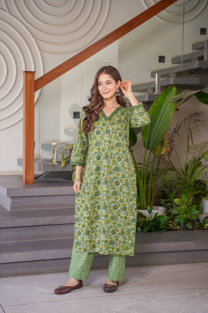 Seema Cotton Straight suit set