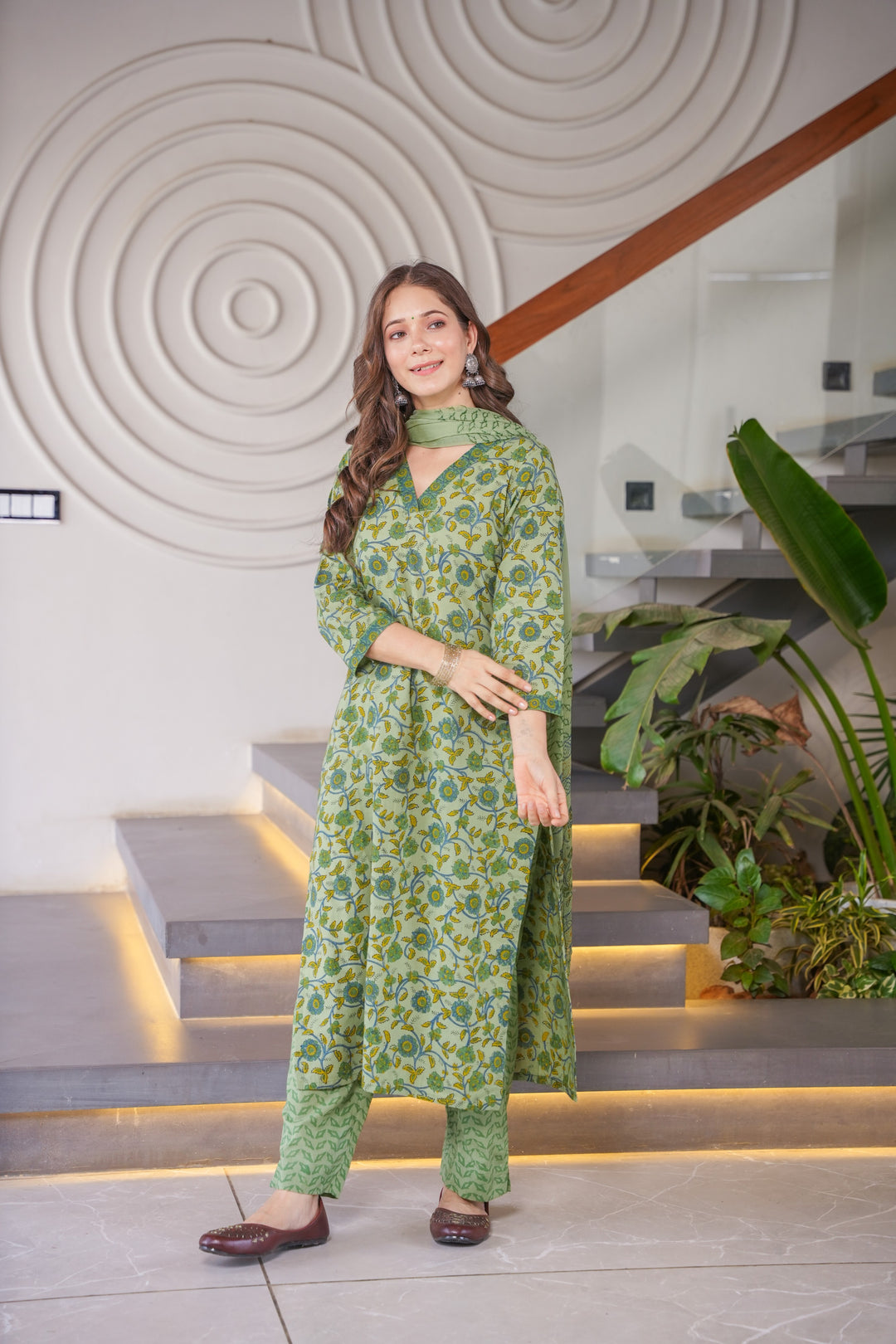 Seema Cotton Straight suit set