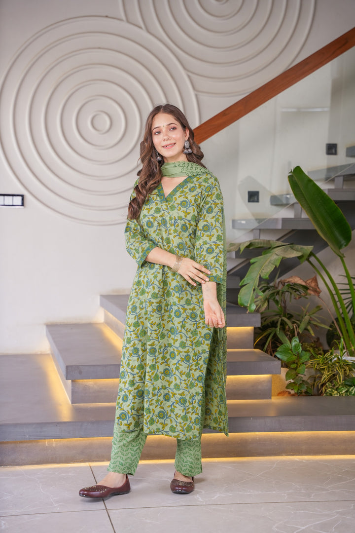 Seema Cotton Straight suit set