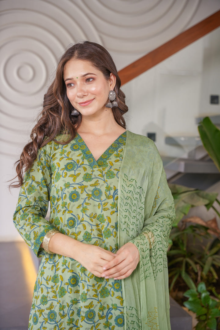 Seema Cotton Straight suit set