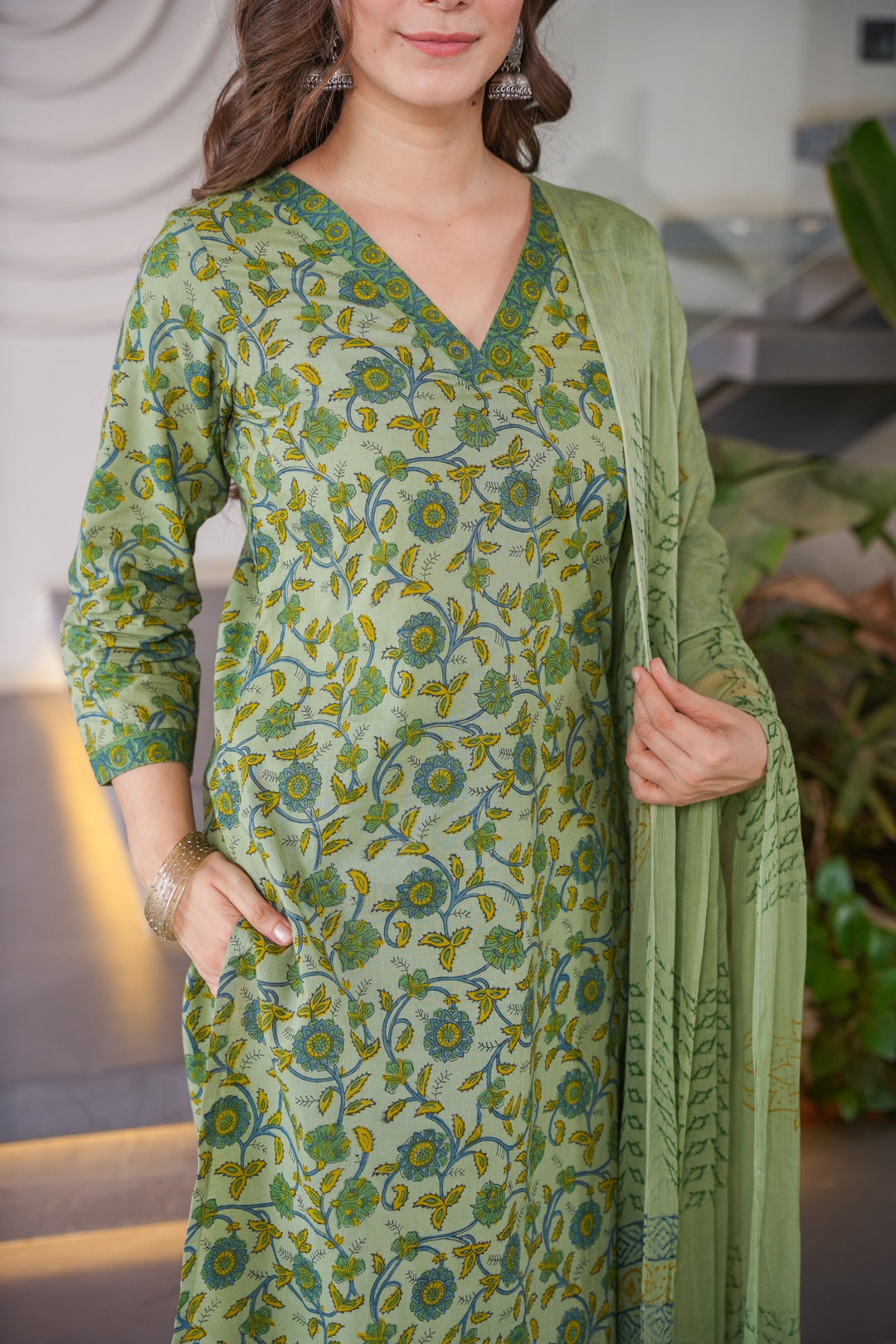 Seema Cotton Straight suit set