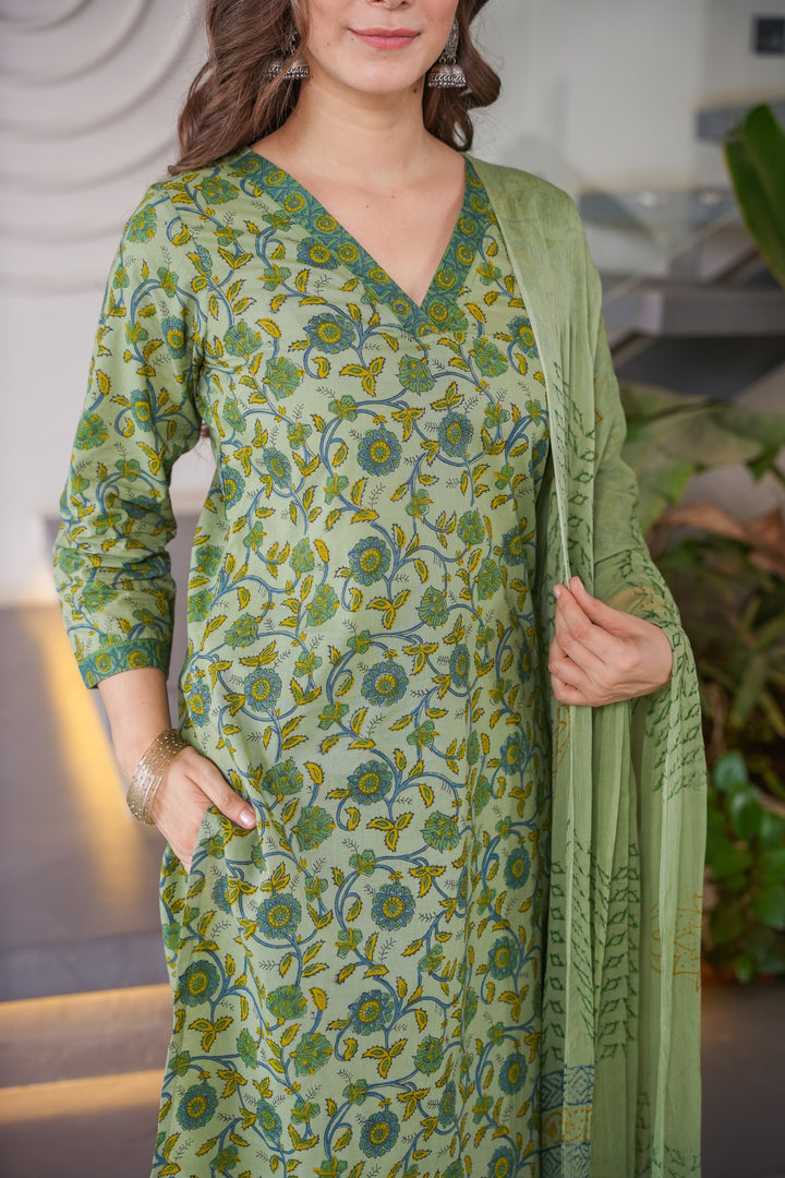 Seema Cotton Straight suit set