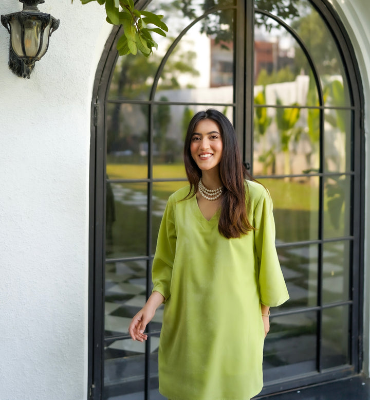 Lime Velvet Co-ord Set