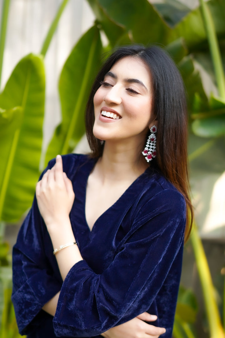 Navy Blue Velvet Co-ord Set