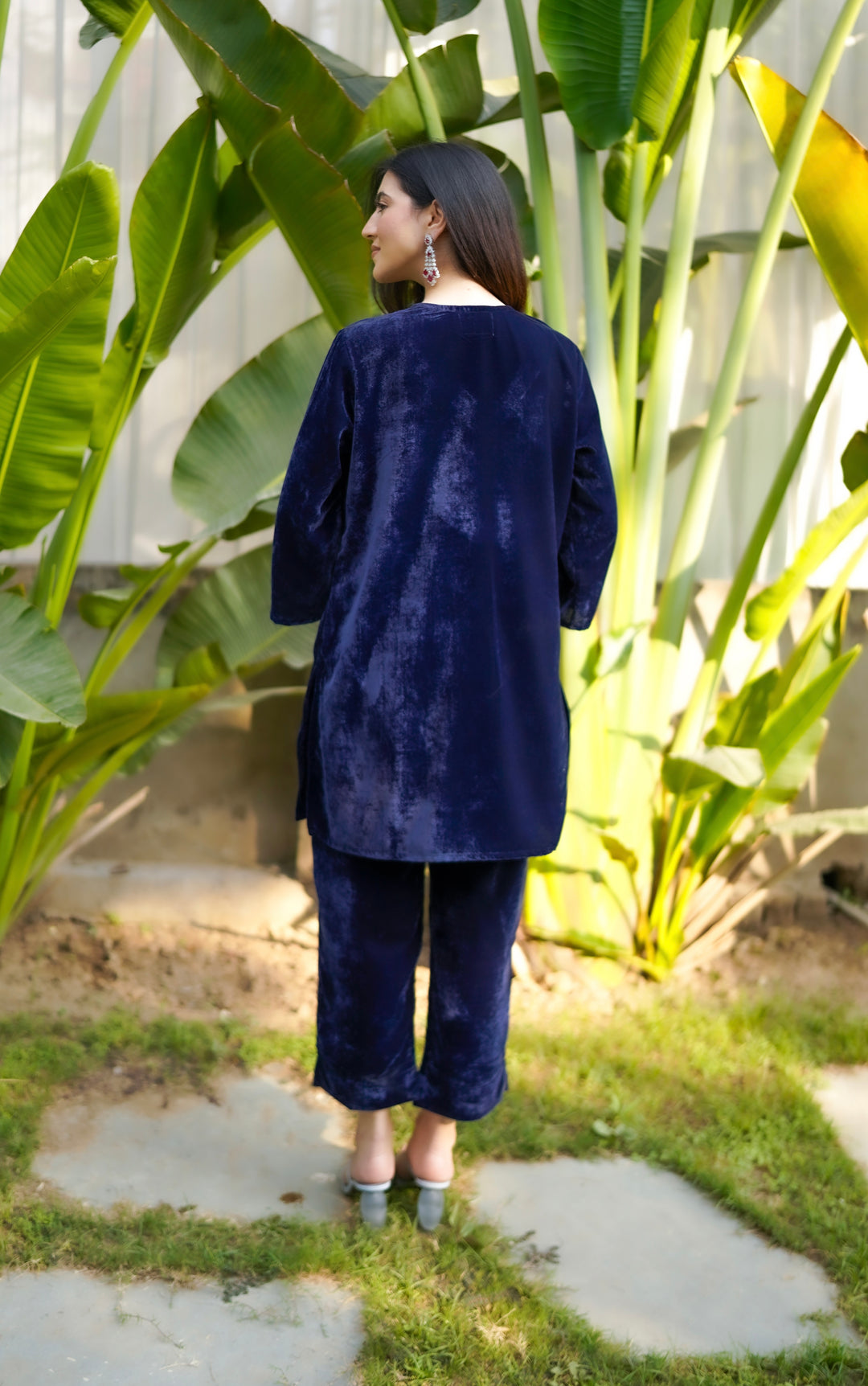 Navy Blue Velvet Co-ord Set